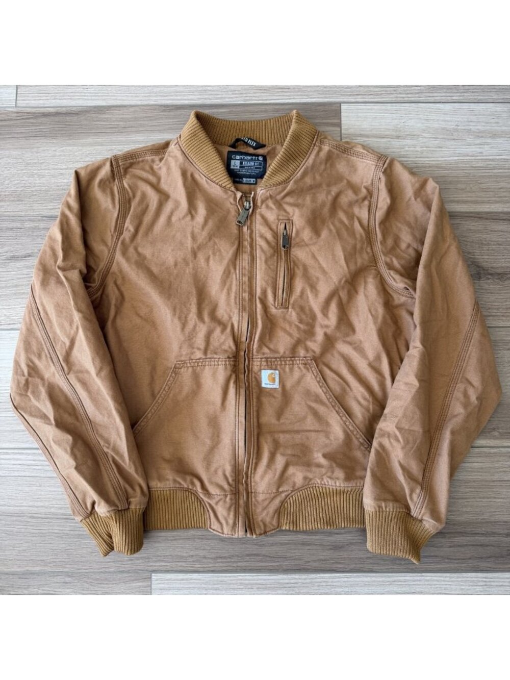 Carhartt Women's Rugged Flex Crawford Jacket Brown Relaxed Fit Full Zip L